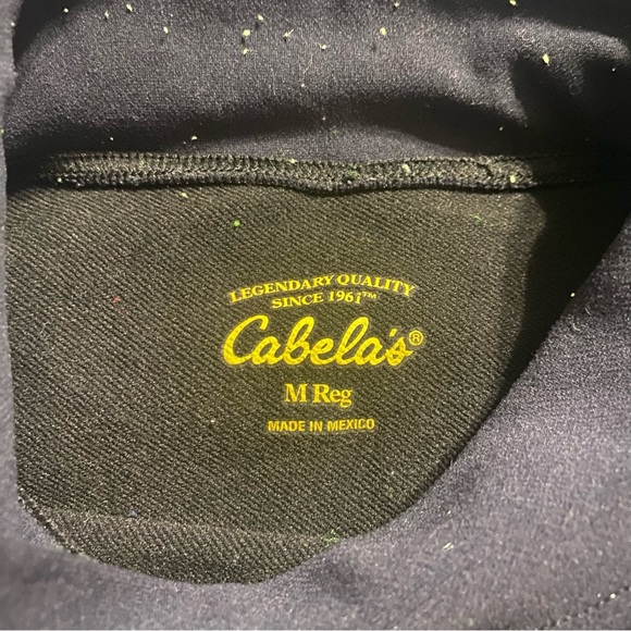 Cabelas Black Nylon Stretch Mock Neck Long Sleeve Top - Picture 4 of 5